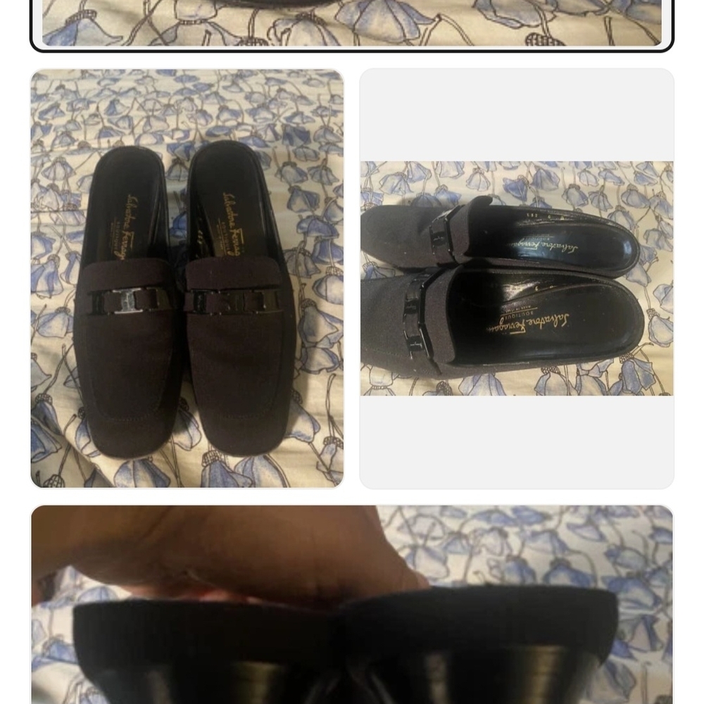 Salvatore Ferragamo Black Mules with Buckle Detail